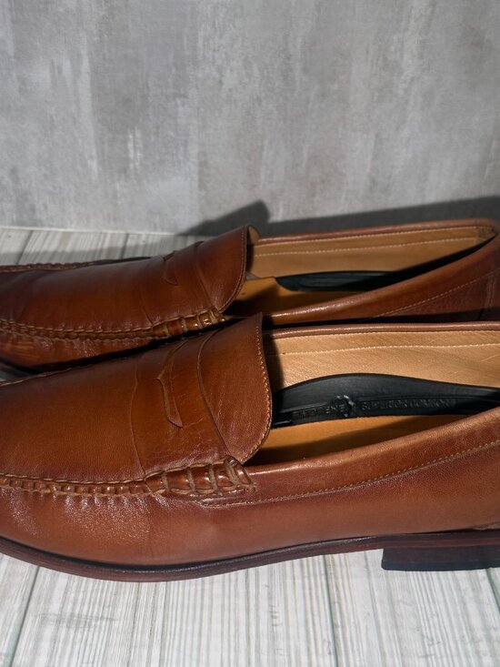 ECCO Mens 12 M Brown Leather Penny Loafers Phorene Comfort Made in Brazil main image 6